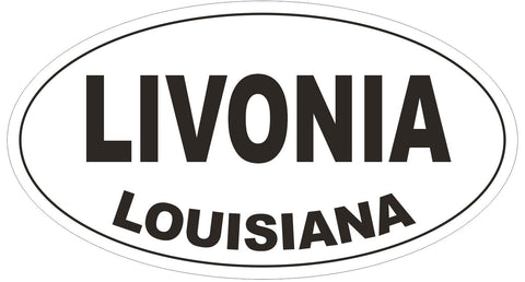 Livonia Louisiana Oval Bumper Sticker or Helmet Sticker D3847