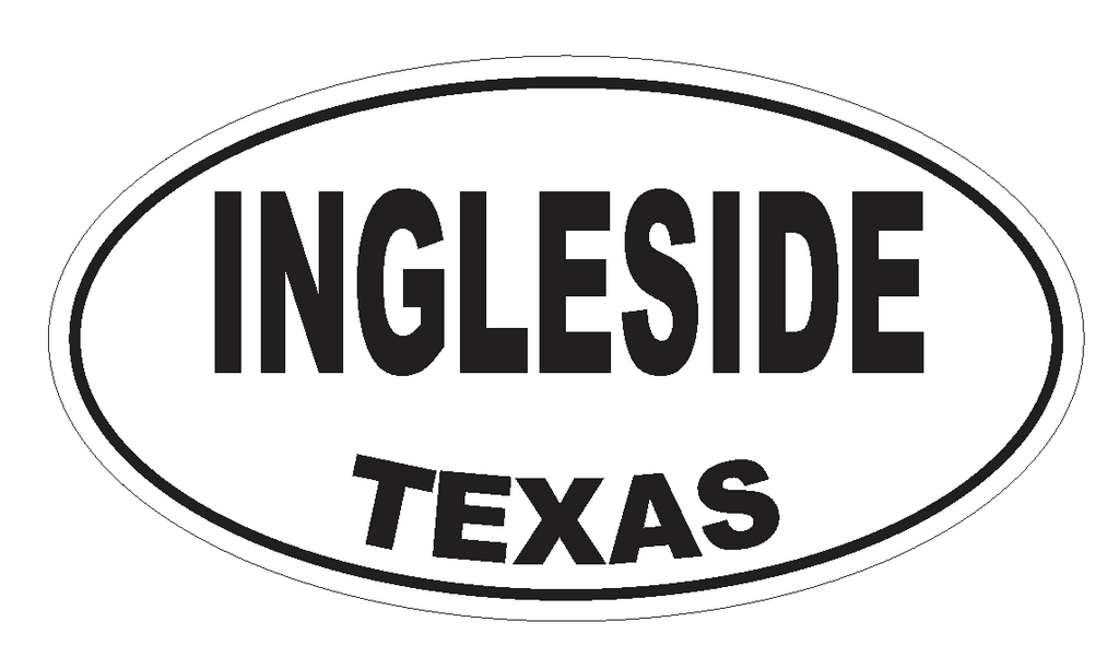 Ingleside Texas Oval Bumper Sticker or Helmet Sticker D3511 Euro Oval - Winter Park Products