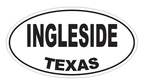 Ingleside Texas Oval Bumper Sticker or Helmet Sticker D3511 Euro Oval - Winter Park Products