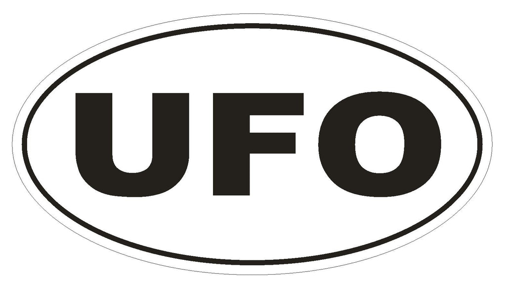 UFO Oval Bumper Sticker or Helmet Sticker D1962 Euro Oval UFO Aliens - Winter Park Products