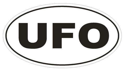 UFO Oval Bumper Sticker or Helmet Sticker D1962 Euro Oval UFO Aliens - Winter Park Products