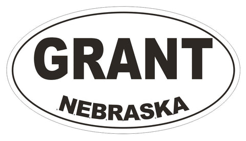 Grant Nebraska Oval Bumper Sticker or Helmet Sticker D5040