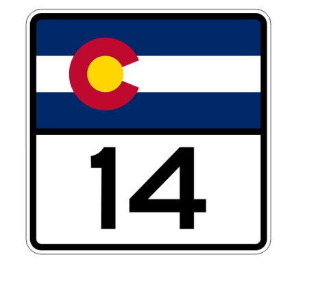 Colorado State Highway 14 Sticker Decal R1784 Highway Sign - Winter Park Products