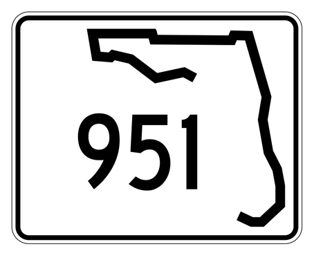 Florida State Road 951 Sticker Decal R1756 Highway Sign - Winter Park Products