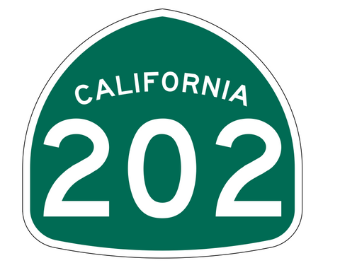 California State Route 202 Sticker Decal R1263 Highway Sign - Winter Park Products