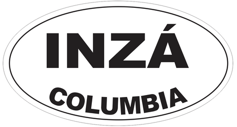 Inza Columbia Oval Bumper Sticker or Helmet Sticker D4409