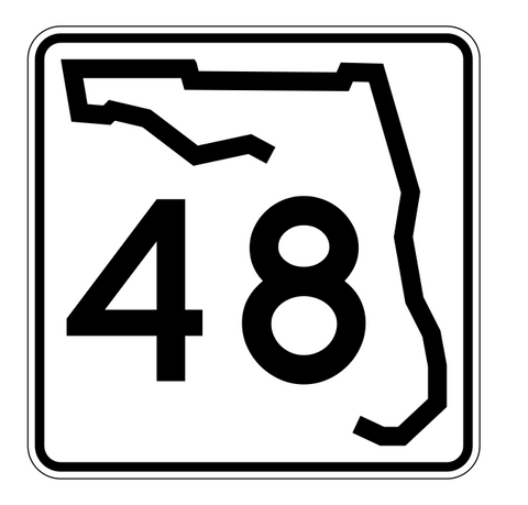 Florida State Road 48 Sticker Decal R1382 Highway Sign - Winter Park Products