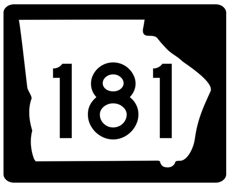 Georgia State Route 181 Sticker R3847 Highway Sign