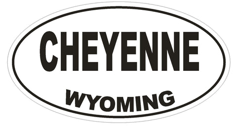Cheyenne Wyoming Oval Bumper Sticker or Helmet Sticker D1695 Euro Oval - Winter Park Products