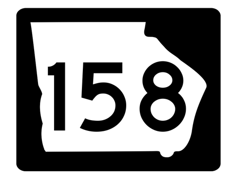 Georgia State Route 158 Sticker R3824 Highway Sign