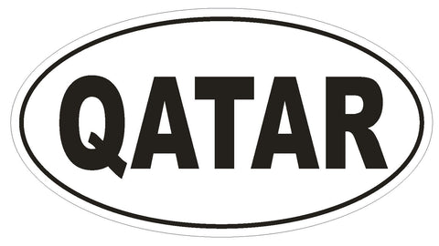 QATAR Oval Bumper Sticker or Helmet Sticker D2133 Country Euro oval - Winter Park Products