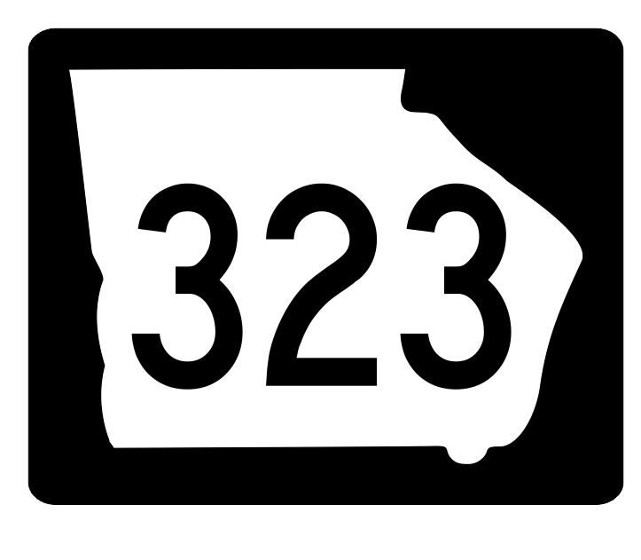 Georgia State Route 323 Sticker R3987 Highway Sign Road Sign Decal