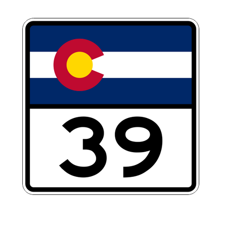 Colorado State Highway 39 Sticker Decal R1794 Highway Sign - Winter Park Products