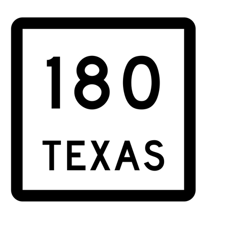 Texas State Highway 180 Sticker Decal R2478 Highway Sign