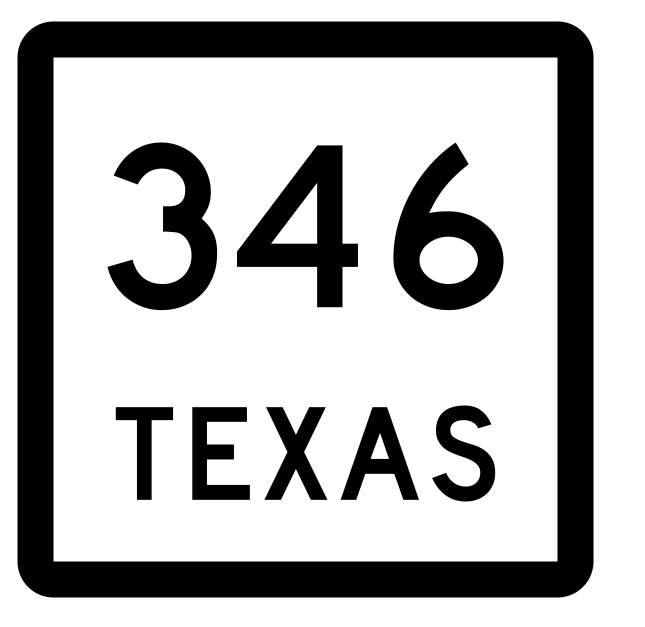 Texas State Highway 346 Sticker Decal R2641 Highway Sign