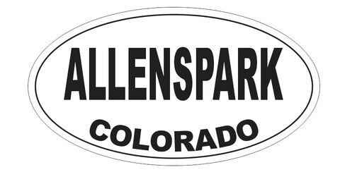 Allenspark Colorado Oval Bumper Sticker D7139 Euro Oval