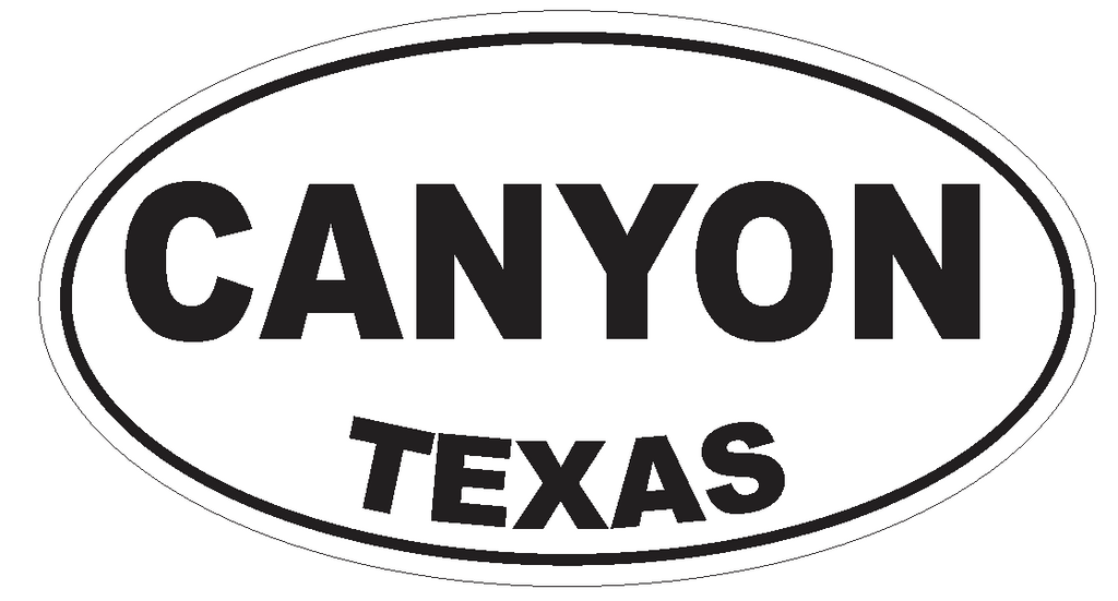 Canyon Texas Oval Bumper Sticker or Helmet Sticker D3247 Euro Oval - Winter Park Products