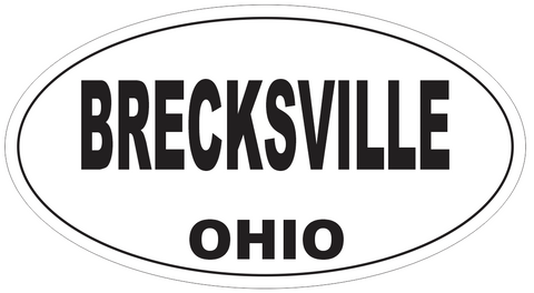 Brecksville Ohio Oval Bumper Sticker or Helmet Sticker D6042