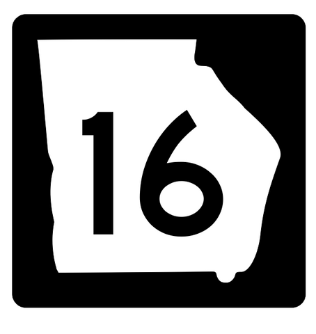 Georgia State Route 16 Sticker R3565 Highway Sign
