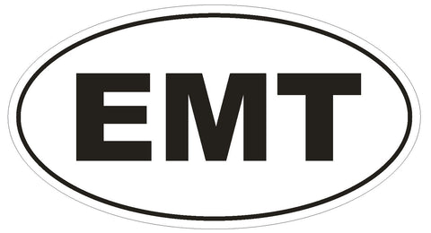 EMT Oval Bumper Sticker or Helmet Sticker D1850 Euro Oval  Emergency Medical Tec - Winter Park Products