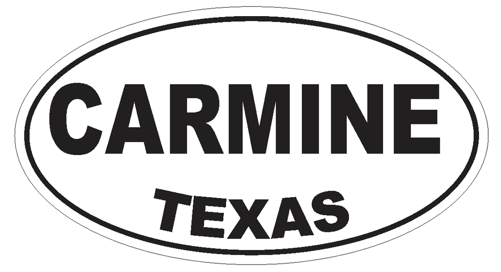Carmine Texas Oval Bumper Sticker or Helmet Sticker D3248 Euro Oval - Winter Park Products