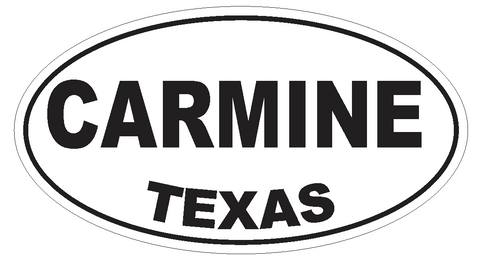 Carmine Texas Oval Bumper Sticker or Helmet Sticker D3248 Euro Oval - Winter Park Products