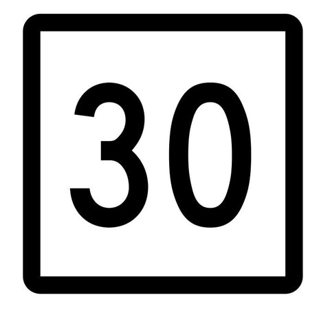 Connecticut State Highway 30 Sticker Decal R5072 Highway Route Sign