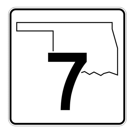 Oklahoma State Highway 7 Sticker Decal R5560 Highway Route Sign