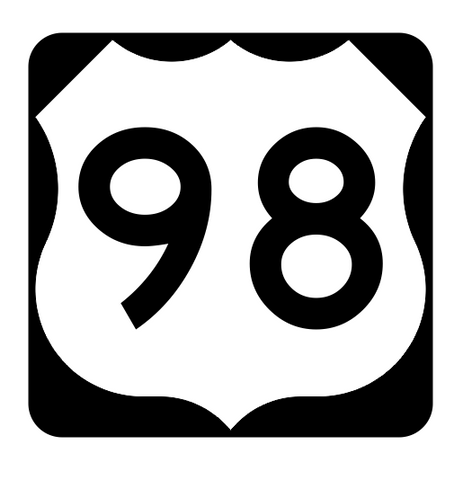 US Route 98 Sticker R1955 Highway Sign Road Sign - Winter Park Products