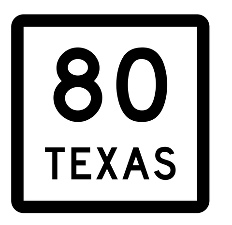 Texas State Highway 80 Sticker Decal R2381 Highway Sign - Winter Park Products