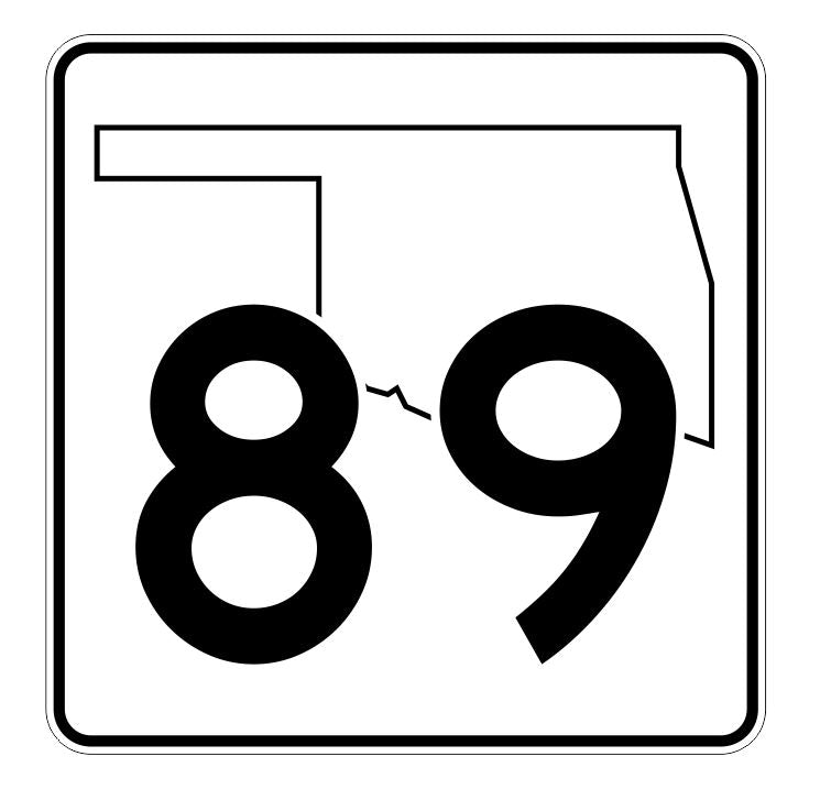 Oklahoma State Highway 89 Sticker Decal R5667 Highway Route Sign