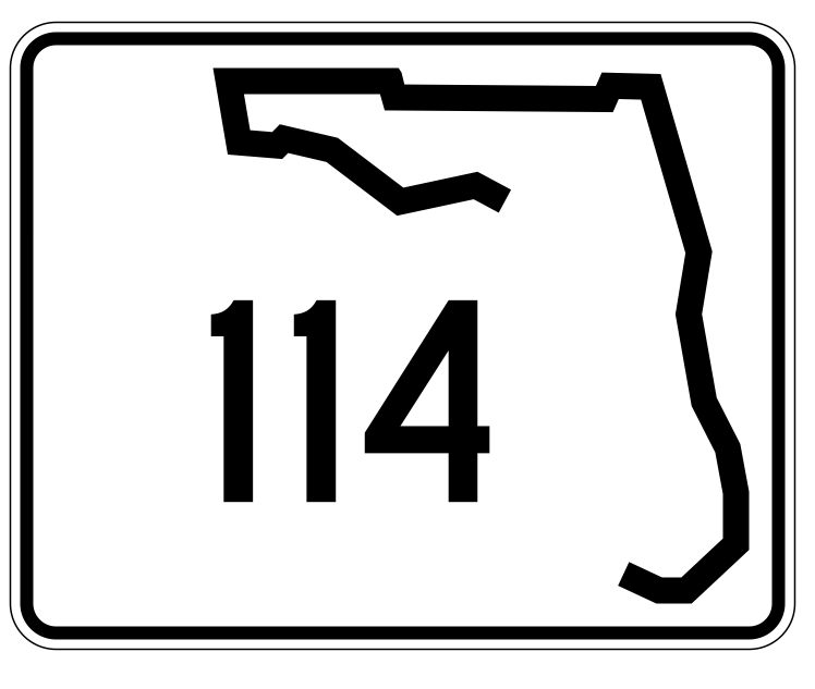 Florida State Road 114 Sticker Decal R1438 Highway Sign - Winter Park Products