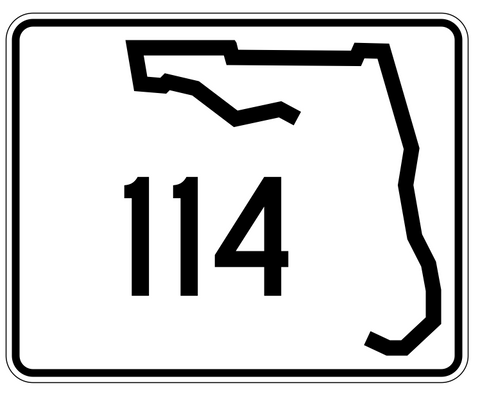 Florida State Road 114 Sticker Decal R1438 Highway Sign - Winter Park Products