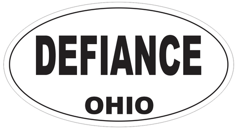 Defiance Ohio Oval Bumper Sticker or Helmet Sticker D6075