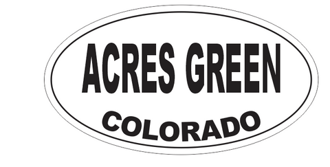 Acres Green Colorado Oval Bumper Sticker D7134 Euro Oval