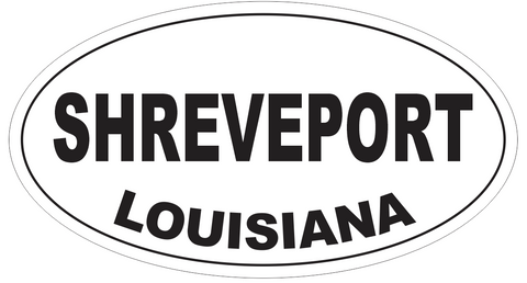 Shreveport Louisiana Oval Bumper Sticker or Helmet Sticker D4009