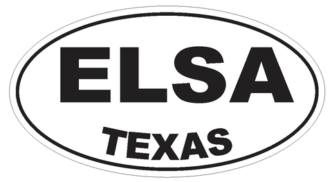 Elsa Texas Oval Bumper Sticker or Helmet Sticker D3367 Euro Oval - Winter Park Products