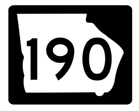 Georgia State Route 190 Sticker R3856 Highway Sign