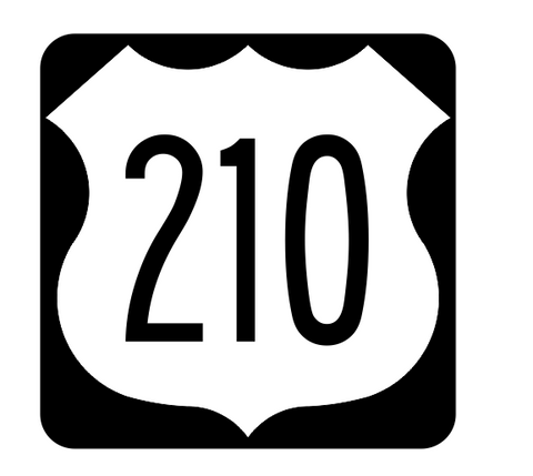 US Route 210 Sticker R2144 Highway Sign Road Sign - Winter Park Products