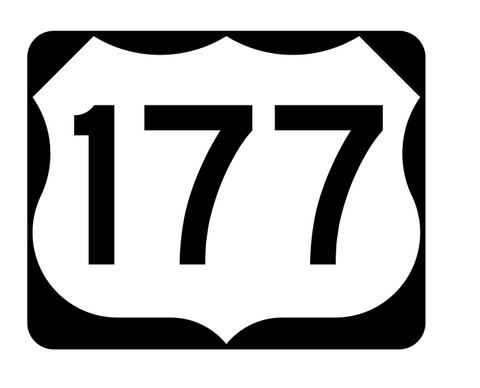 US Route 177 Sticker R2128 Highway Sign Road Sign - Winter Park Products