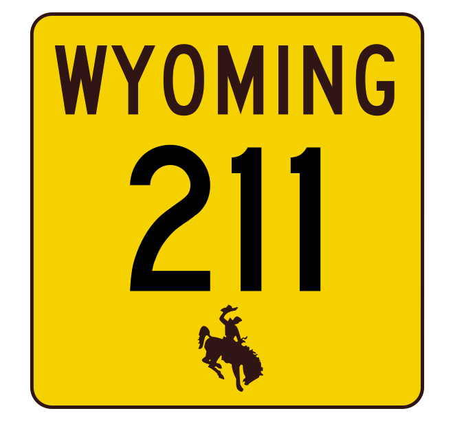 Wyoming Highway 211 Sticker R3457 Highway Sign
