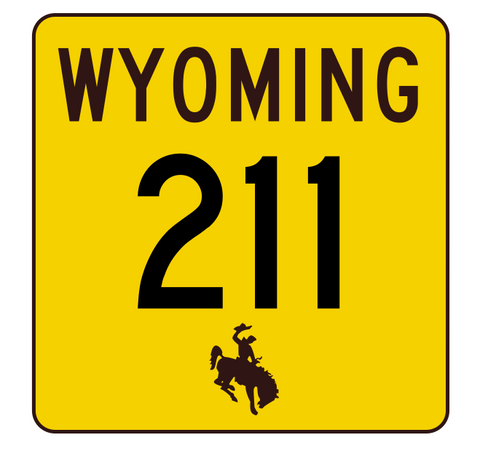 Wyoming Highway 211 Sticker R3457 Highway Sign