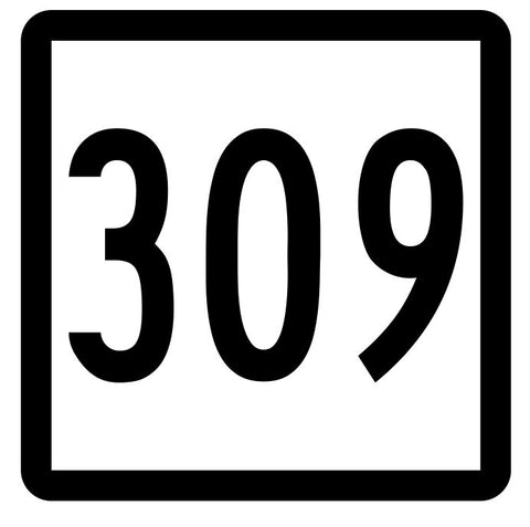 Connecticut State Route 309 Sticker Decal R5239 Highway Route Sign