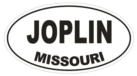Joplin Missouri Oval Bumper Sticker or Helmet Sticker D1418 Euro Oval - Winter Park Products