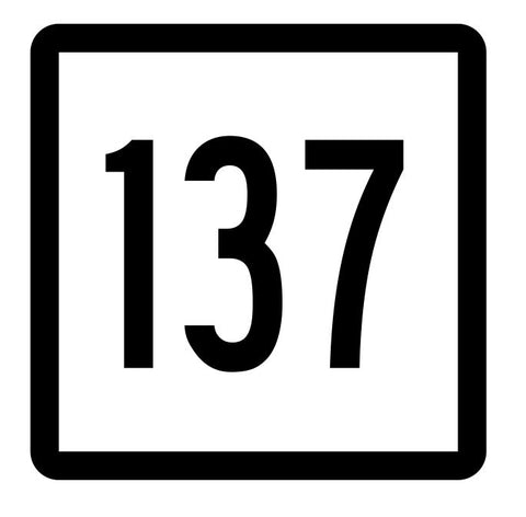 Connecticut State Highway 137 Sticker Decal R5152 Highway Route Sign
