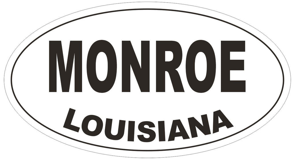 Monroe Louisiana Oval Bumper Sticker or Helmet Sticker D3855
