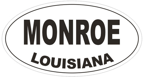 Monroe Louisiana Oval Bumper Sticker or Helmet Sticker D3855
