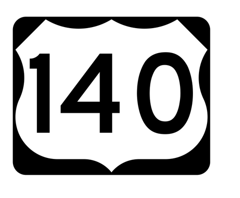US Route 140 Sticker R1970 Highway Sign Road Sign - Winter Park Products