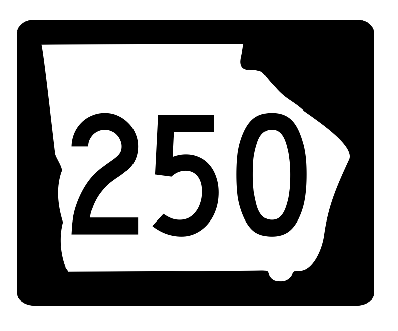 Georgia State Route 250 Sticker R3916 Highway Sign