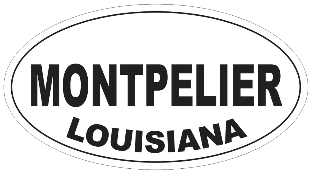 Montpelier Louisiana Oval Bumper Sticker or Helmet Sticker D3976